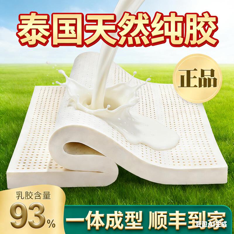 Latex Mattress Imported from Thailand, Double Bed for Home Use, 1.8m Single Natural Silicone Tatami Soft Mattress for Student Dormitories
