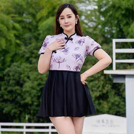泳衣女士泡温泉2025年新款高级感遮肉显瘦连体裙式度假拍照游泳衣