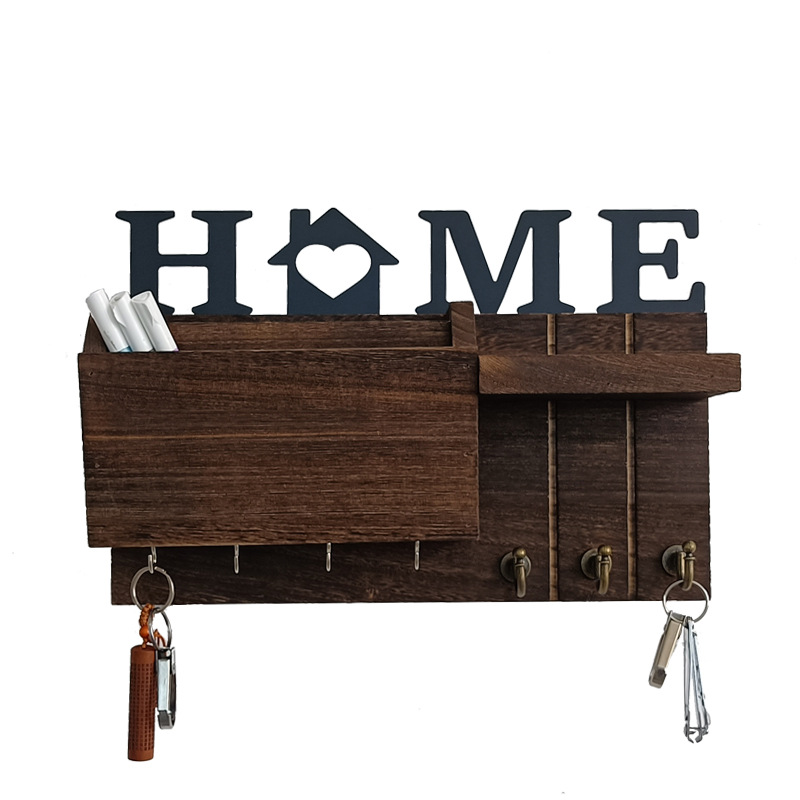 Amazon sala de estar colgante de madera pared colgante de pared estante de almacenamiento colgante de llaves de puerta de entrada marco de madera