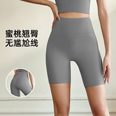 夏の新型高腰ガードルに気まずい線がないヨガパンツ女性のカール防止ランニングトレーニング五分運動パンツ