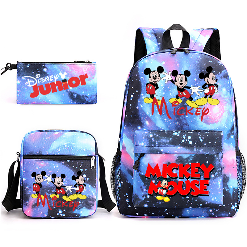 3-pieza portátil traje para niñas estudiantes universitarios niños mochila de lona Mickey/ratón 2022