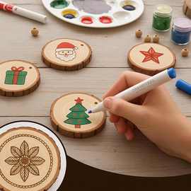 圆木片厂家直销摆件DIY松木画板原木园丁玩具绘画批发手工实木