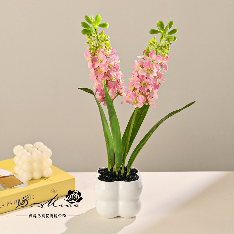 Flores falsas hintiazos pequeños bonsai creativos flores de simulación decoración del estudio en el hogar decoración verde artificial simulación de maceta image 4