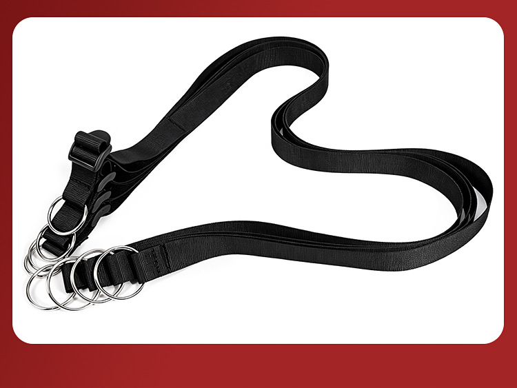Bed Restraint Straps with Hand and Foot Cuffs, PU and Nylon Webbing, Black — detail image 35