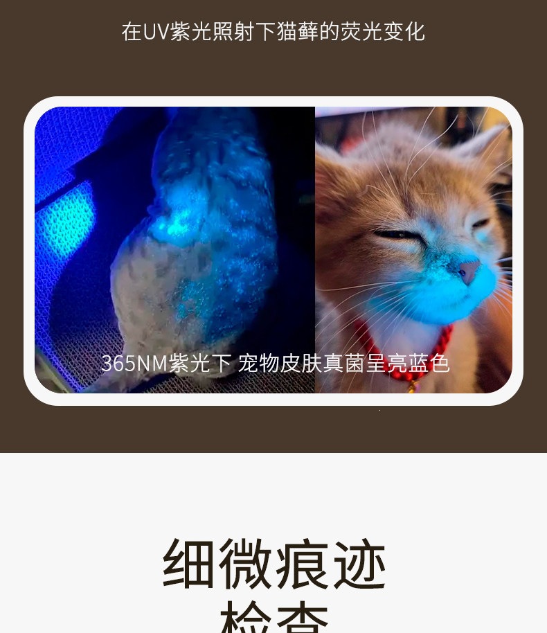 Mingjiu Wood's Lamp Cat Urine Purple Light Flashlight Fluorescent Agent Detection Pen Ultraviolet Fluorescent Lamp