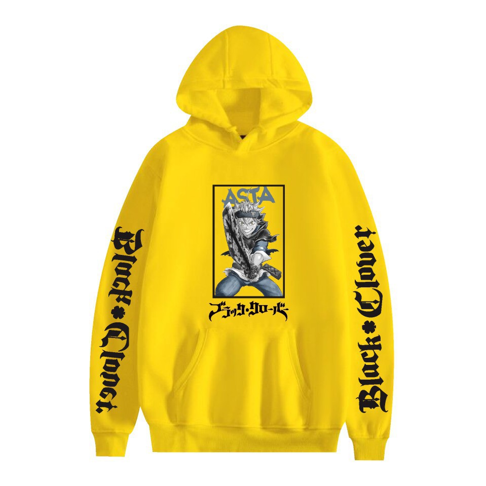 Nuevo estilo transfronterizo popular popular japonés riman black de cuatro hojas-Black Clover más suéter con capucha de terciopelo para mujer