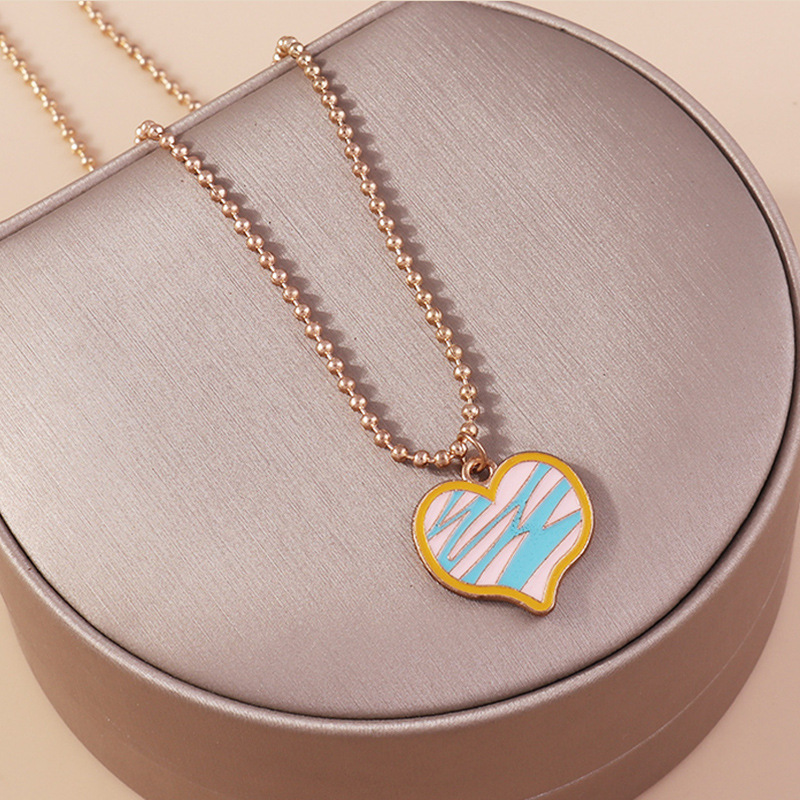 ball chain Chain Type Vacation Classic Style Heart Shape Zinc Alloy Ball Chain Pendant Necklaces Wholesale