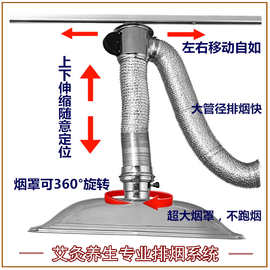 I艾灸排烟系统养生馆排烟机器室内移动伸缩吸烟罩万向抽风管道设