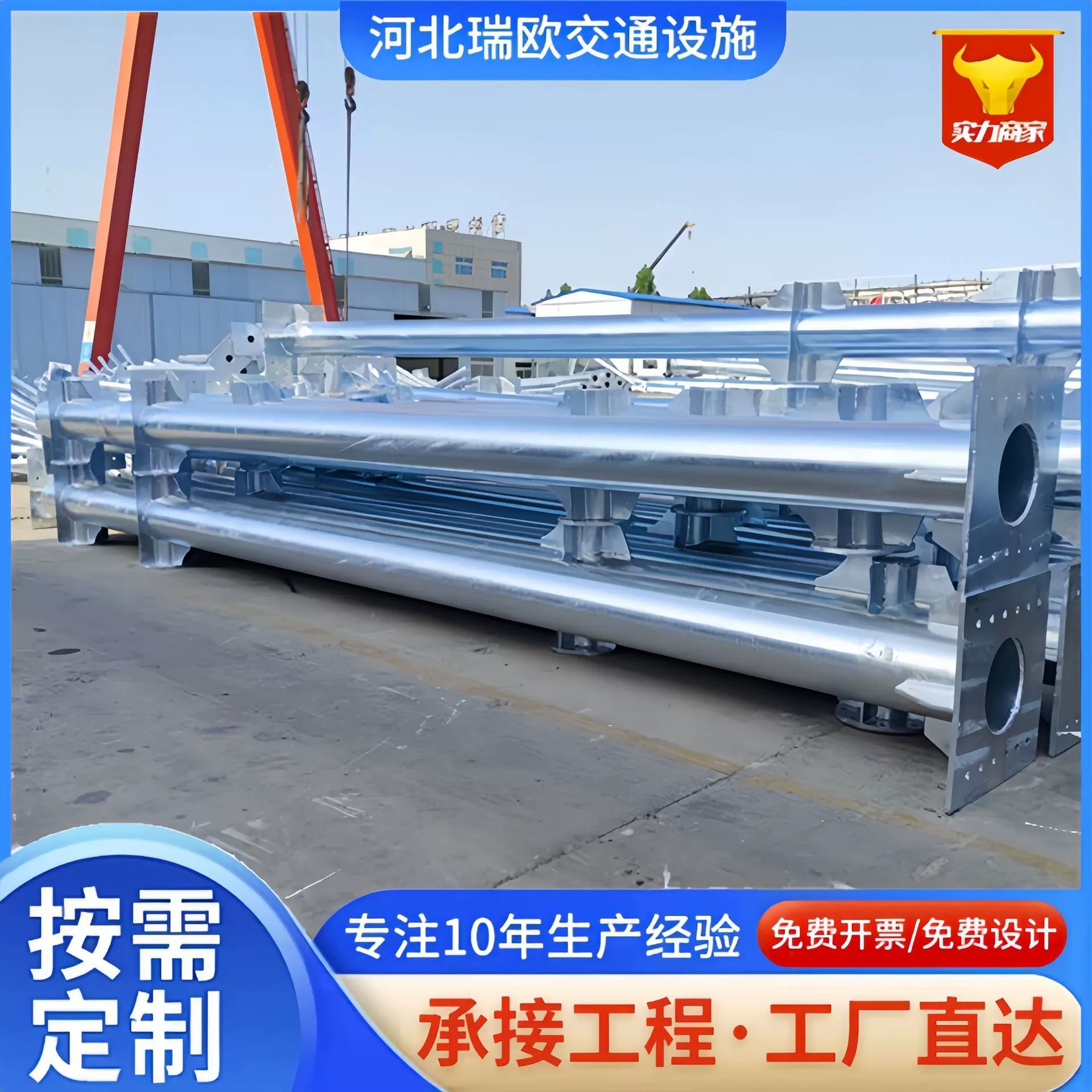 F型高速道路交通标志杆 单悬臂路牌杆 监控立杆道路八角杆