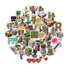 49/50 pieces of Minecraft game virtual world roblox stickers laptop luggage stickers