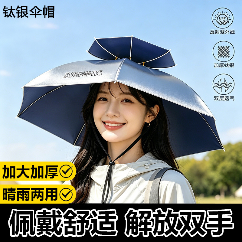 2026 New Model Multifunctional Hat with Built-In Umbrella, Rainproof and Sunproof, Portable Large Umbrella Specifically for Fishing