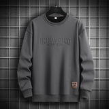 Мужская демисезонная толстовка, трендовый универсальный лонгслив для отдыха, осенняя, оверсайз, большой размер