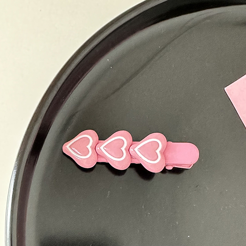 Y2g star sweet cool pink white five-pointed star hairpin side bangs broken hair duckbill clip sweet hair accessories all-match New_voghion.com