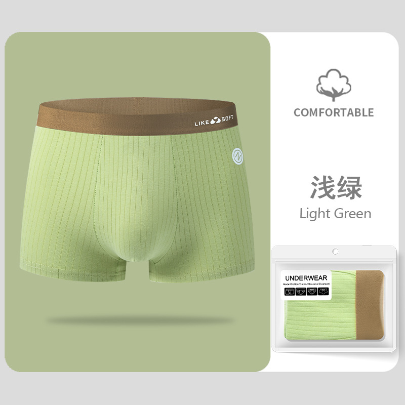 Pantalones interiores de hombre de algodón de contraste de color rayas antibacterianas pro-piel de la piel de los deportes transpirables pantalones adolescentes al por mayor