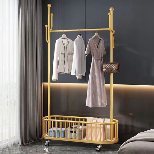 Cactus coat rack floor-standing bedroom clothes rack movable home living room clothes storage rack light luxury coat rack