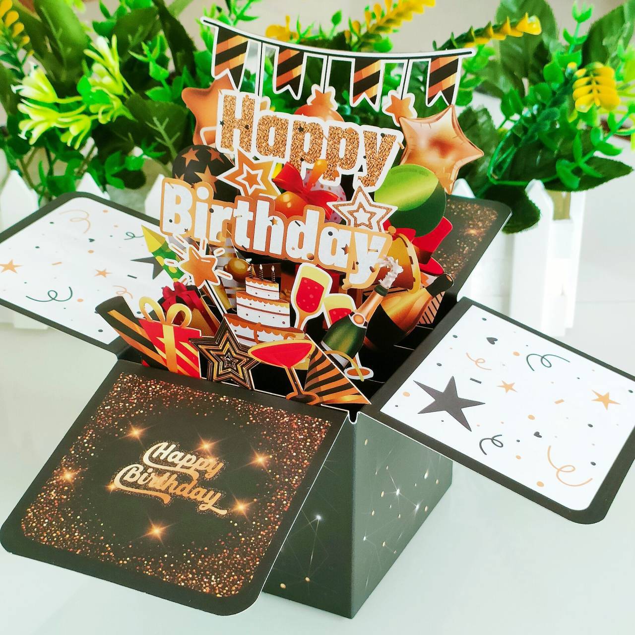 Happy Birthday 3D Pop-Up Box: Creative Handmade Hollowed-Out Paper Sculpture for a Unique Birthday Card