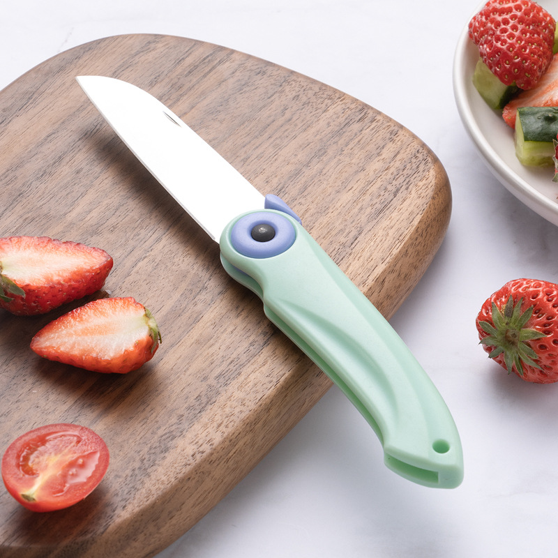 批發家用不鏽鋼摺疊水果刀便攜水果刀鋒利戶外隨身削皮迷你小刀具