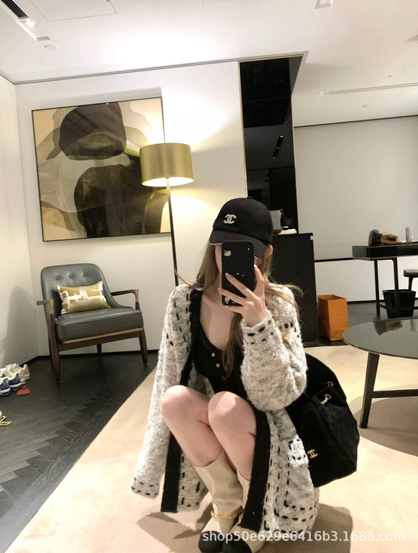 秋季新款韩国小香风毛衣外套女秋冬新款v领宽松重工长袖针织开衫|undefined