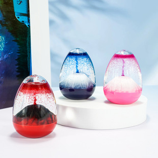 Volcanic Eruption Eggshell Floating Sand Eruption Ornament Acrylic Crystal Liquid Hourglass Romantic Timer Creative