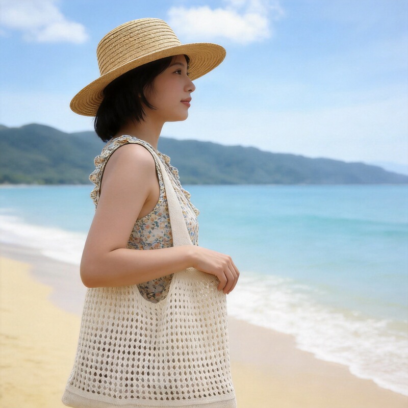 2026 Spring Cross-Border Trend Woven Bucket Tote Bag Polyester Cotton Soft Medium Size Single Shoulder Open-Top Phone Pouch Women's Bag 2026 Spring Cross-Border Trend Woven Bucket Tote Bag Polyester Cotton Soft Medium Size Single Shoulder Open-Top Phone Pouch Women's Bag