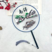 南浔景区苏绣团扇单面刺绣古风舞蹈扇子景区古镇夜市摆摊零售圆扇