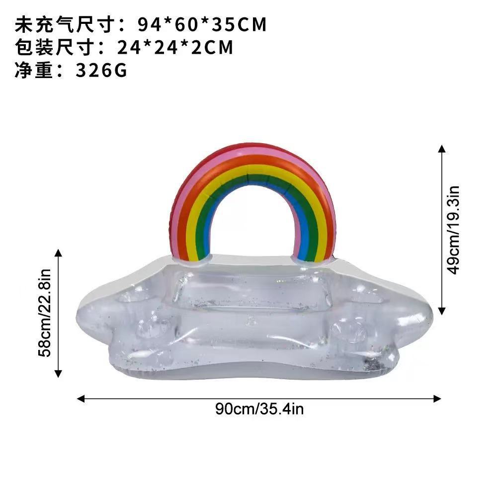 Piscina fiesta de agua arco iris coco bar de hielo tazas almohadillas de alimentos y bebidas bandejas de agua mascotas juguetes de agua transfronterizos