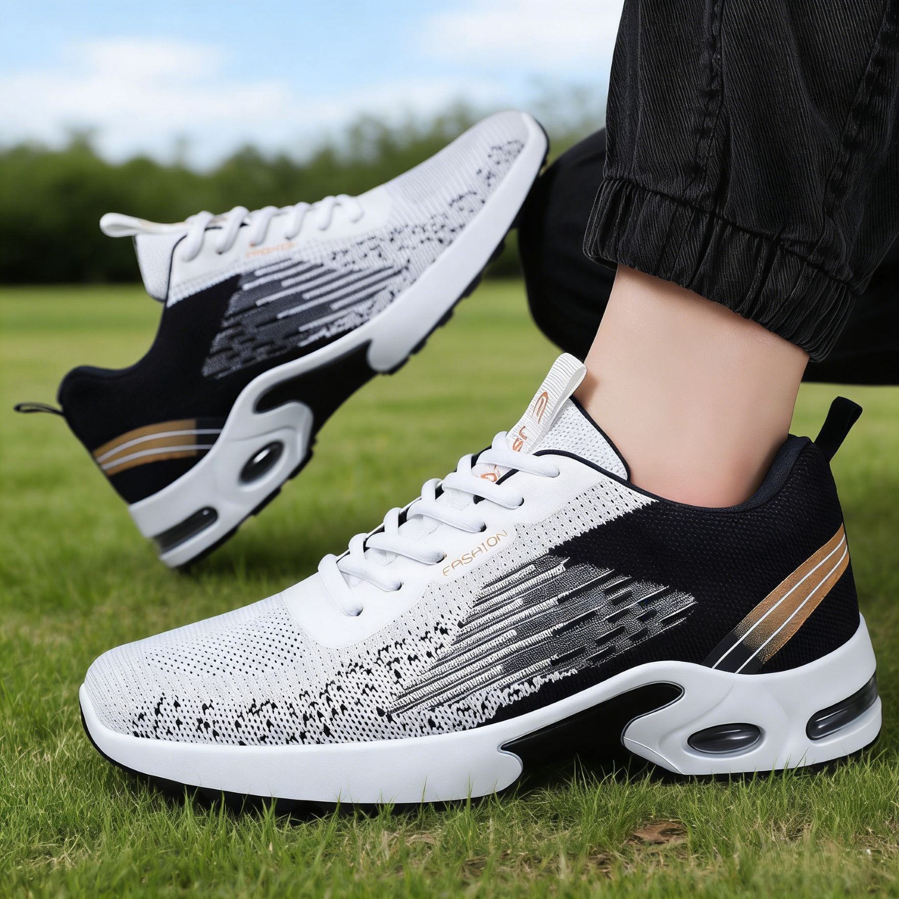 Men's Shoes, Sports Shoes, Spring New Models, Single Shoes, Cross-Border Wholesale, Large Size Air-Cushion Shoes, Mesh Breathable Casual Running Shoes