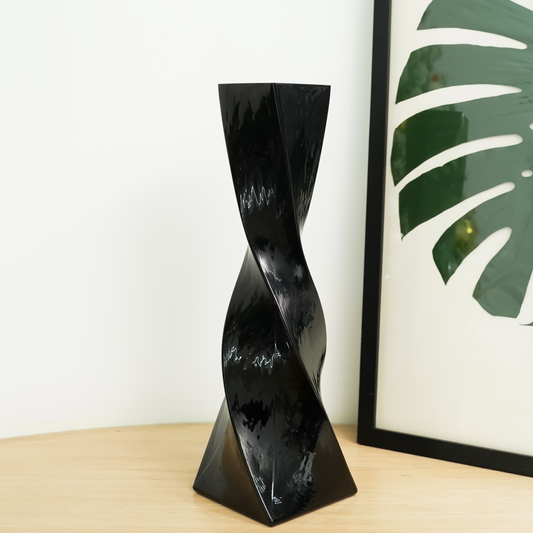 Moderno simple negro torsión floral modelo de geometría decoración artesanía creativa decoración para el hogar