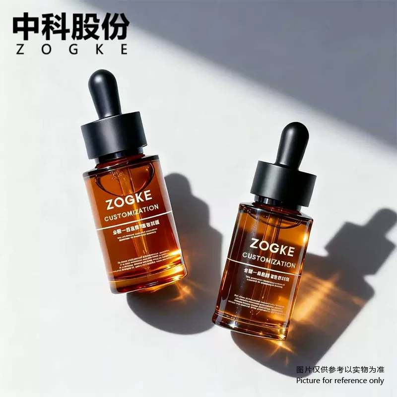 现货创意30ml50ml60ml80ml100ml避光精油瓶滴管瓶化妆品包装