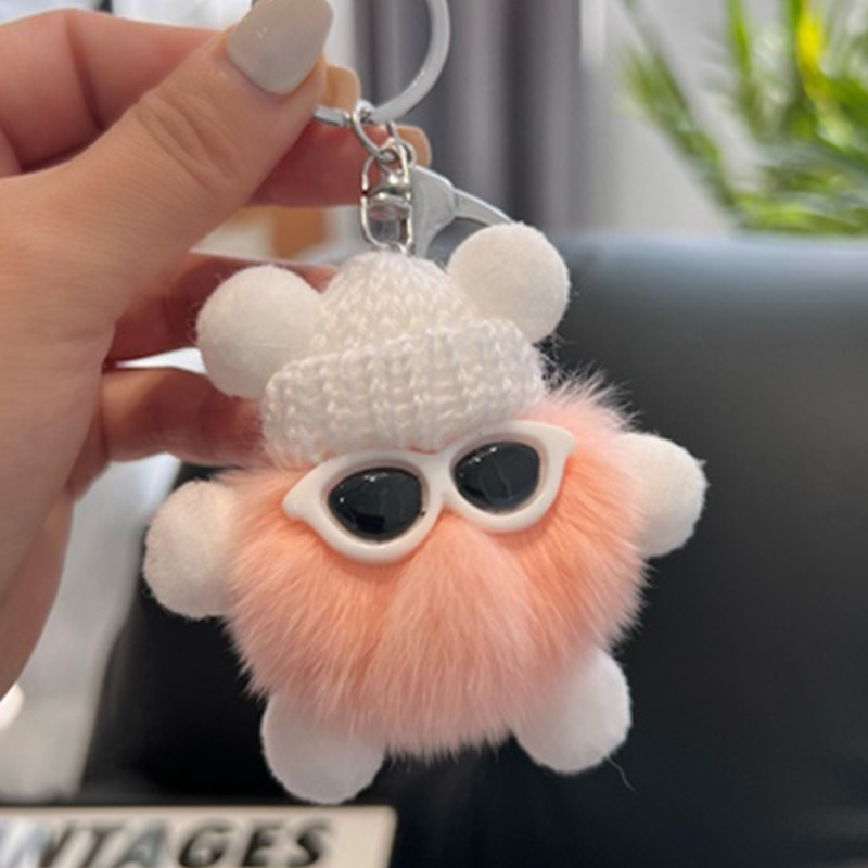 Imitation plush coal ball pendant manufacturers wholesale car key bag cartoon plush doll pendant fashion cool keychain