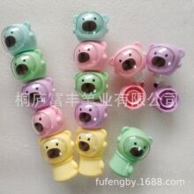 卡通小熊荧光笔 可拔组合荧光笔 可爱小熊套装组合荧光笔