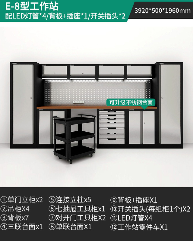 緑林ワークステーション多機能作業台修理鉄皮キャビネット自動車修理工具車ステンレス重型工具キャビネット|undefined