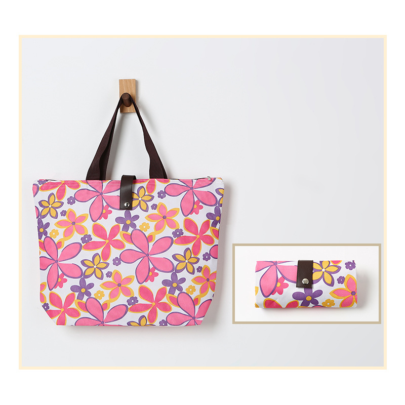 Bolsa de compras plegable de tela Oxford, bolsa de compras plegable ecológica promocional portátil, personalizable.