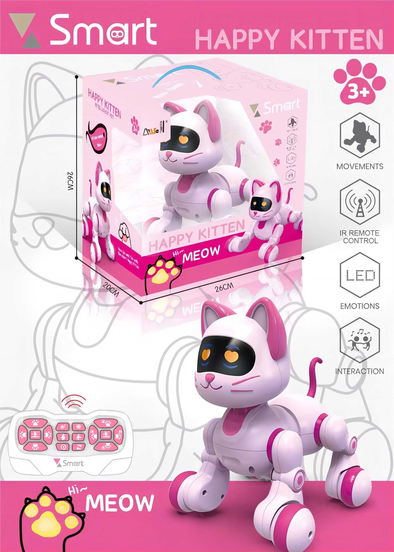 comercio exterior transfronterizo inteligente gato robot puede cantar y bailar historias de educación temprana para niños programación eléctrica acrobacias gato juguete