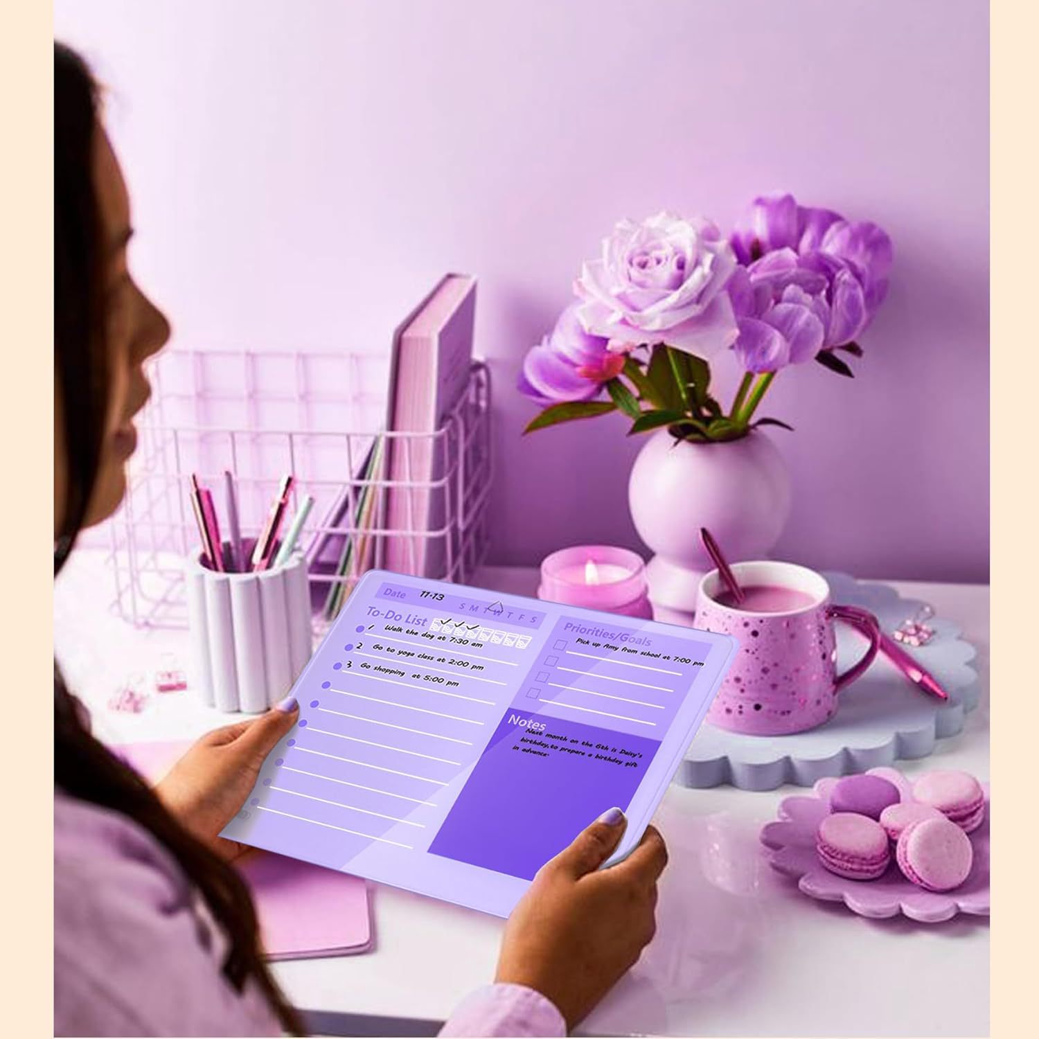 Tablero de escritorio acrílico grueso para hacer tablero de plan, 30 cm x 25 cm, tablero blanco de escritorio
