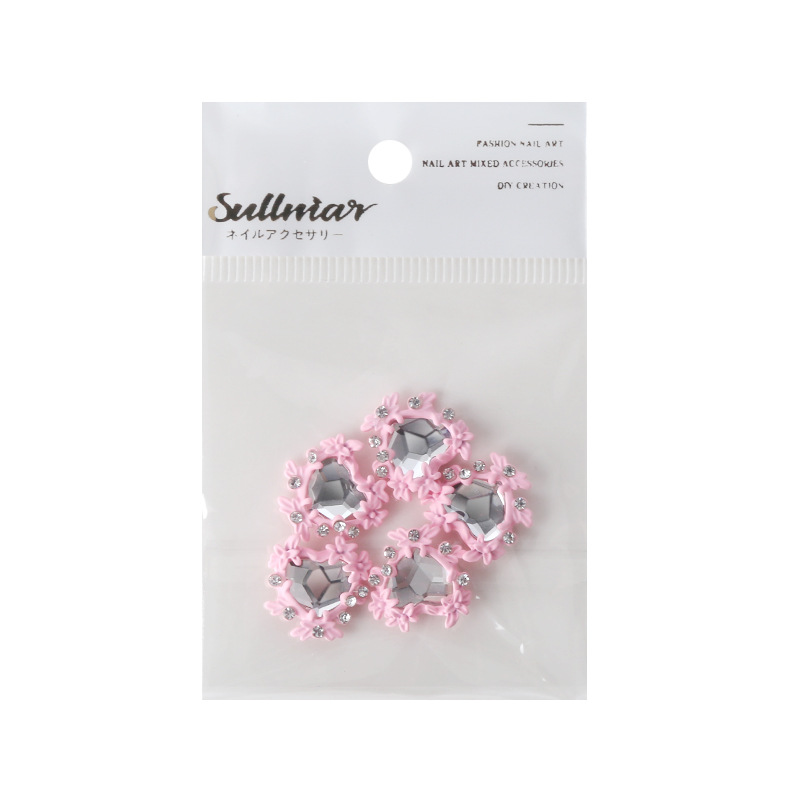 5-pieza joyería de uñas lindo amor cinta arco de ganchillo crema polvo metal decoraciones de uñas