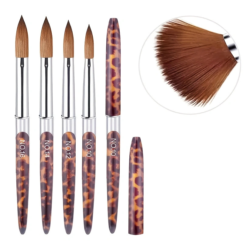 Nail Art Beginner Tools Wholesale Crystal Carving Pen Leopard Print 4-Piece Set Nail Art Hand Painting Pen Tools