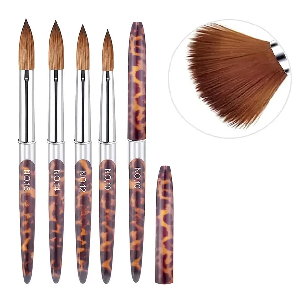 Nail Art Beginner Tools Wholesale Crystal Carving Pen Leopard Print 4-Piece Set Nail Art Hand Painting Pen Tools