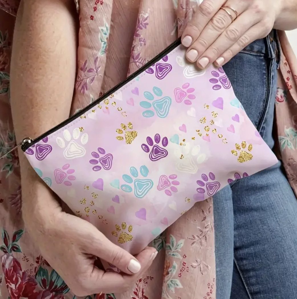 Amazon transfronterizo garra de gato impresa doble cara bolsas de lavado con cremallera de gran capacidad bolsas de lavado de viaje fabricantes al por mayor