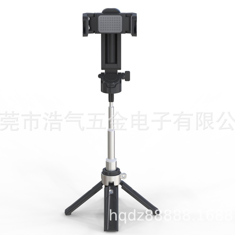 跨境迷你手机自拍杆多功能拍照蓝牙旅游便携旋转落地支架美颜灯|undefined