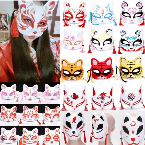 Adult cat face fox mask same style Japanese style antique anime street stall children's mask wholesale