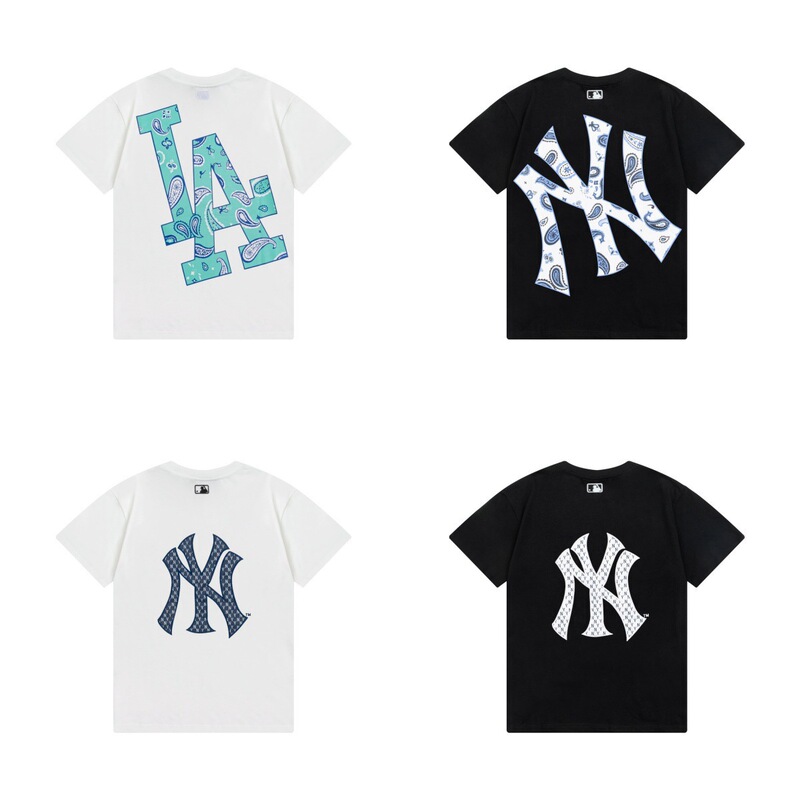 High Version Mlb Yankees Front and Rear Versatile Korean Trend Men and Women Couple Spring and Summer Sports Casual Short-Sleeved T-Shirts