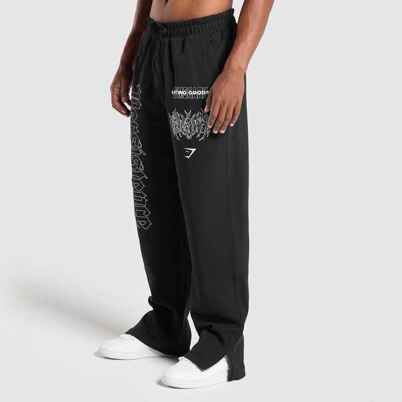 GYMSHARK Men's Sports Pants Jogger Gym Muscle Fitness Casual Pants Cotton Printed Long Pants