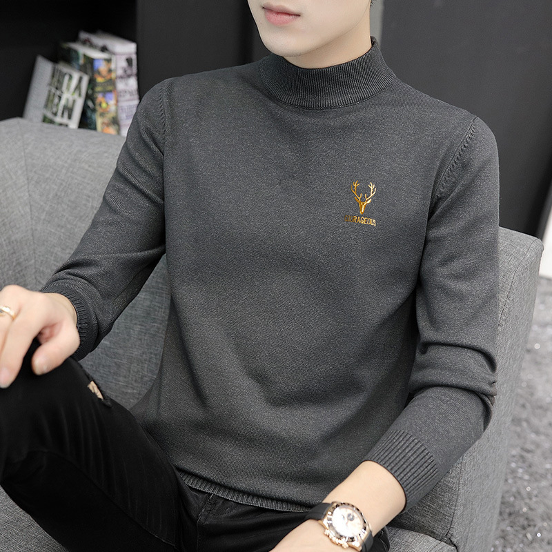 Men's Knitted Sweater 2026 Winter Short-Sleeve New Style Trendy Brand Youth Men's Base Layer with Exquisite Patterns