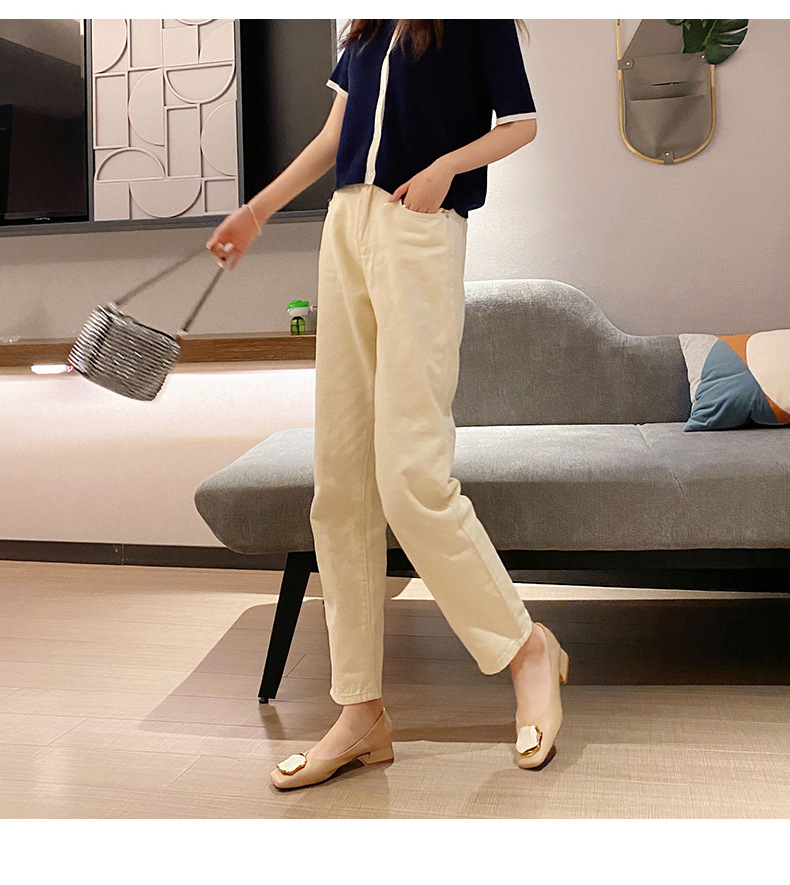 Elegant Women's Leather Dress Shoes Square Toe Thick Low Heel_voghion.com