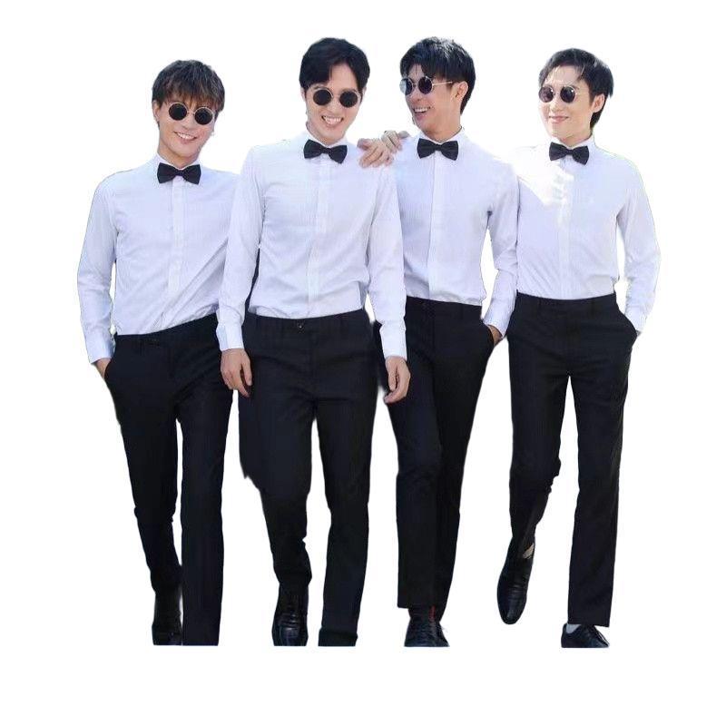 迎亲礼服新郎西式背带套装伴郎服兄弟装西裤男士衬衫结婚衣服合唱|undefined