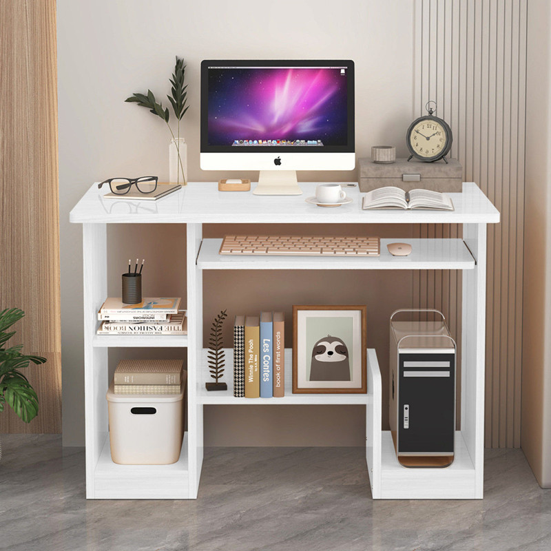 E-Sports Desktop Computer Table Solid Wood Can Hold the Main Unit with Keyboard Holder Main Unit 90cm Long 1.2m Home Desk