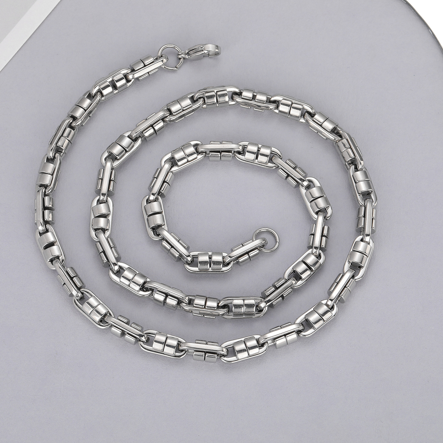 Hip-Hop Classic Style Titanium Steel Geometric Men's Bracelets Necklace display picture 2