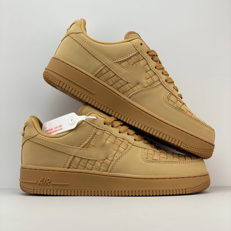 Original Air Force One sneakers AF1 in woven wheat color, classic retro couple's trendy shoes, thick-soled height-increasing sports shoes Original Air Force One sneakers AF1 in woven wheat color, classic retro couple's trendy shoes, thick-soled height-increasing sports shoes