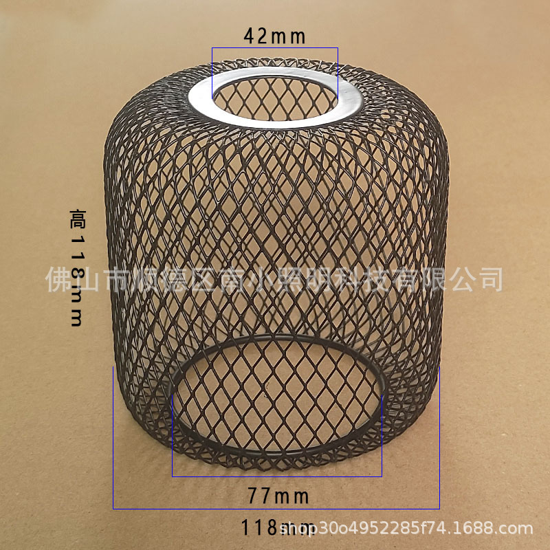 Cross-Border Supply of Cylindrical Mesh Hollow Lampshade E27 Straight Iron Wall Lamp Lampshade Waist Drum Mesh Lampshade Shell